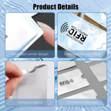 6/12/18/24/36Pcs Anti-Demagnetization Anti-Scanning Anti-Slip Aluminum Foil Clips, NFC Shielding Protectors, Suitable For Wallets And Passport Holders, Card And ID Security Covers - Multicolor - View 5