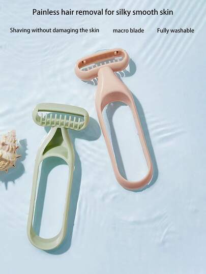 不锈钢防滑腋下比基尼线修剪器，女士手动脱毛器，腿部脱毛器，便携式，符合人体工程学设计，轻松脱毛