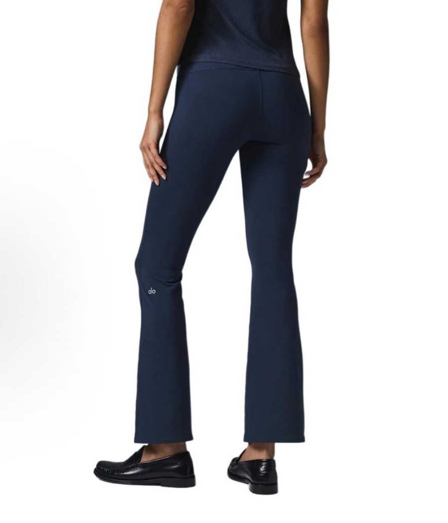 Alo Yoga Women's Airbrush High-Waist Flutter Legging | Sculpting Performance Fabric | Bootcut Flare Yoga Pants | Luxury Studio-To-Street Athletic Trousers - Navy Blue - View 1