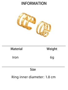 2件套/3件叠戴戒指套装，简约时尚新款设计，百搭日常佩戴戒指 - 3圈多層戒指套裝 - 查看 11