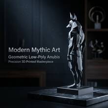 现代神话艺术：阿努比斯低多边形雕塑，几何美学与古代神秘的碰撞。 - 阿努比斯 - 查看 3