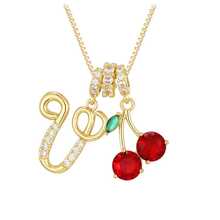 1 chiếc mặt dây chuyền chữ cái và quả anh đào, kiểu dáng sang trọng, dành cho nữ. - Nhiều màu - Xem 24