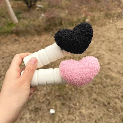 心形防静电门把手保护套，卧室防撞装饰，柔软保暖门把手保护套，通用防静电门锁套，布艺门把手保护套，防寒防尘，门把手墙面保护套：可重复使用，隔音，适用于家庭、办公室、学校、储物