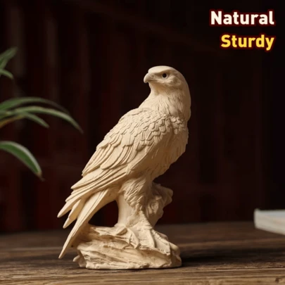 1 tượng chim đại bàng bằng gỗ chạm khắc thủ công, điêu khắc lông vũ chi tiết, phong cách sang trọng Trung Quốc, vật trang trí thể hiện sự giàu có cho văn phòng, phòng học hoặc lối vào, tượng chim đại bàng chạm khắc bằng gỗ tự nhiên nguyên khối, đế vững chắc, quà tặng doanh nghiệp, tượng chim đại bàng bằng gỗ thủ công, chạm khắc 3D bằng gỗ nguyên khối cho văn phòng, phòng học hoặc tiền sảnh.