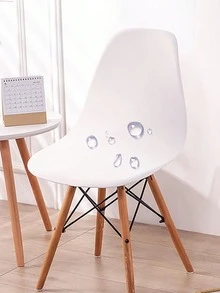 1PC,Milk Shell Chair Cover, Elastic Chair Cover, Nordic Shell Chair Cover, Modern Minimalist Style, Suitable For All Seasons, Curved Chair Cover, Durable And Anti-Spatter, Anti-Cat Paws, Cross-Border Eames Chair Cover - White - View 1