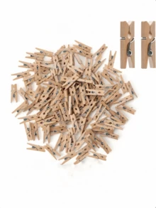 80pcs Wooden Clothespins, Rust-Proof Wooden Clips Suitable For Laundry, Decorative Crafts, Photos And More, Applicable For Arts, Crafts, Classrooms - Wooden Clamp - View 2