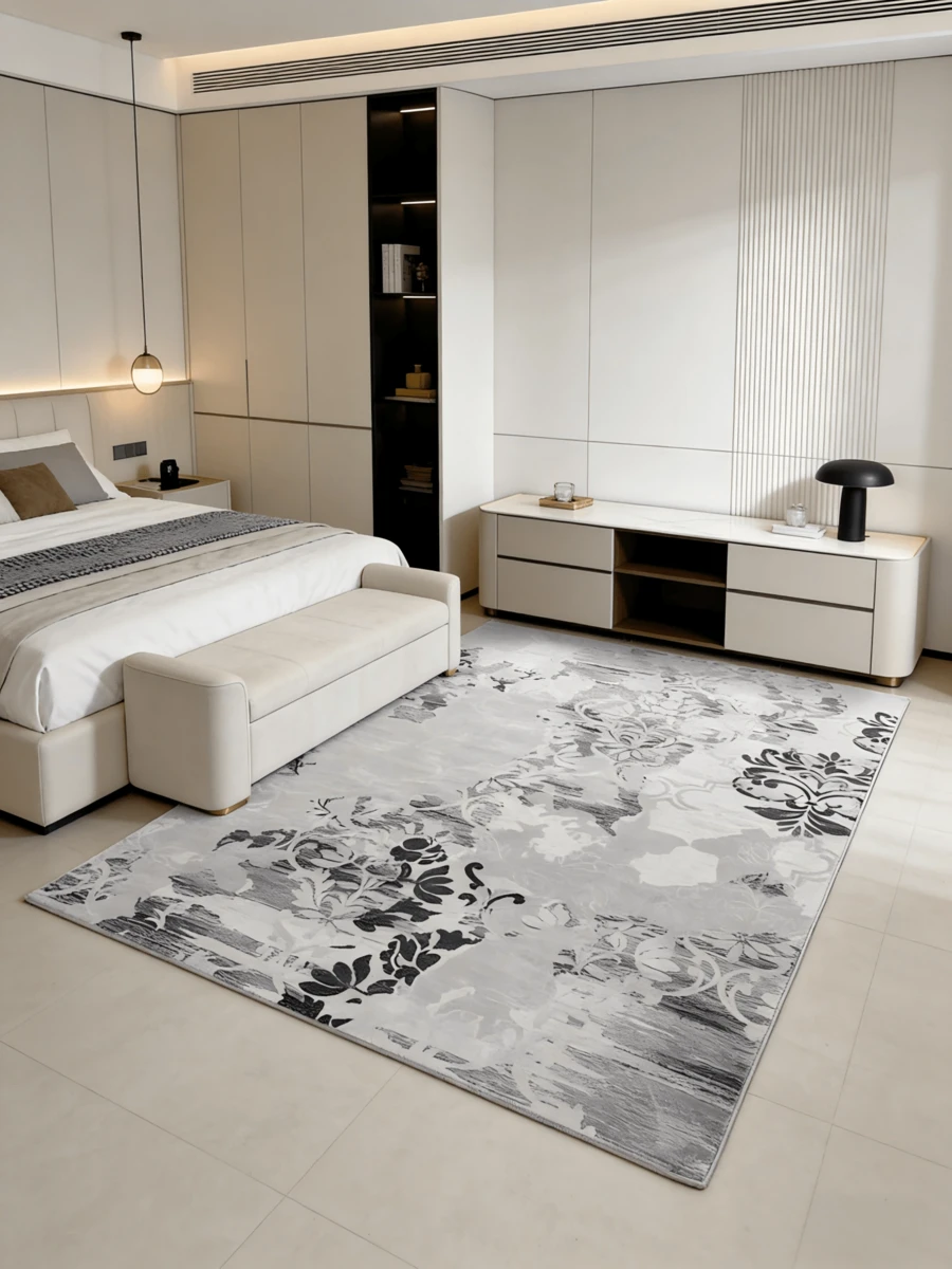 Homore Entrance Rug Indoor Door Mats For Entryway Modern Abstract Washable Rug Non Slip Throw Rugs For Bedroom, Kitchen, Front Door Entryway - 淺灰色 - 查看 1