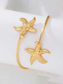 1pc Fashionable Starfish Arm Cuff, Suitable For Beach Vacation Wear - Multicolor - View 3