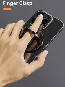 Magnetic Style Alloy Phone Ring Holder Stand, 1pc Magnetic Ring Holder, 3-Level Double-Sided Magnetic, Ultra-Thin & Strong Magnetic Force, 360° Rotation, Foldable Ring Phone Stand, Portable & Universal, Desktop Decor Design, Compatible With IPhone, Android Phones, Spring Birthday Gift, Gift For Family And Friends - Multicolor - View 10