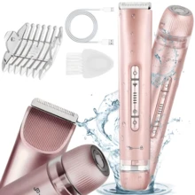 2-In-1 Women's Electric Shaver With Dual-Head Pain-Free Bikini Trimmer, IPX7 Waterproof, Wet/Dry Use, Suitable For Bikini Area/Underarms/Legs/Arms/Facial Grooming, Beauty Gift/Valentine's Day Gift, Electric Hair Remover, Trimmer - Multicolor - View 15