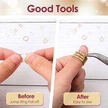 珠宝制作工具套装 + 尖头/弯头珠宝钳、不锈钢镊子、开口圈工具、12槽金银珠宝开口圈，适用于项链、手链DIY、龙虾扣和扣环维修套装 - 彩色 - 查看 7