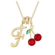 1 chiếc mặt dây chuyền chữ cái và quả anh đào, kiểu dáng sang trọng, dành cho nữ. - Nhiều màu - Xem 22