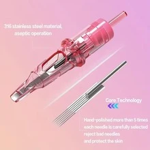 10pcs Ambition 0.25mm, 0.3mm, 0.35mm Round Liner Tattoo Needles, Suitable For Tattoo Machines - Baby Pink - View 4