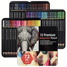 KALOUR 水彩铅笔，72色专业彩色铅笔套装，适合成人和青少年，优质美术用品，可用于着色、混色和叠色。 - 72色水溶彩鉛 - 查看 8