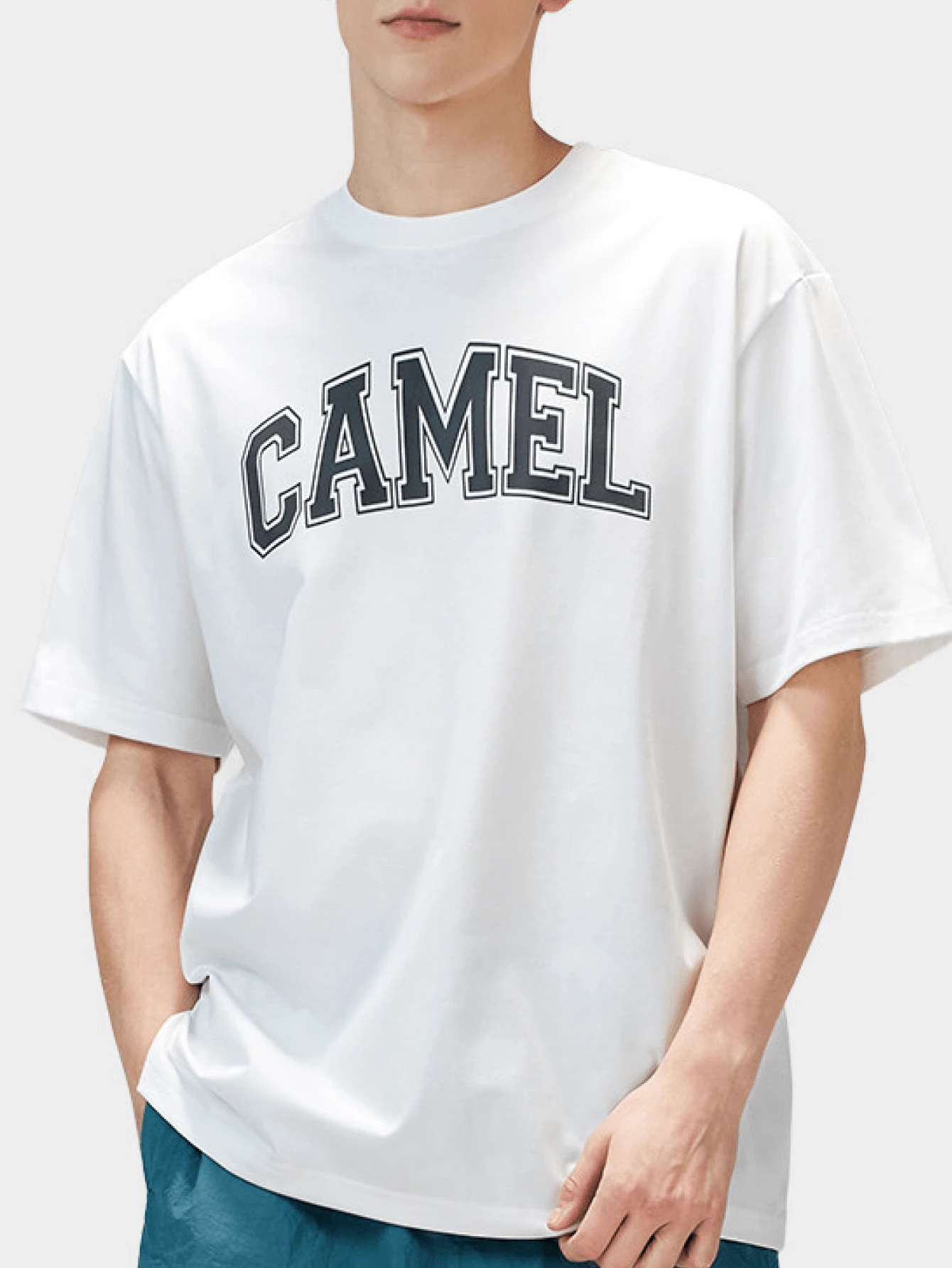 CAMEL CROWN Men's Outdoor Sports Short Sleeve T-Shirt, Comfortable Breathable Quick-Dry, Suitable For Spring & Summer Wear - Endless White - View 1
