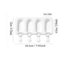 Rubber Oval Ice Cream Mold, 4/8 Compartments DIY Popsicle Maker For Homemade Ice Cream And Chocolate, Classic Shape, No Charge Bakeware Ice Cube Tray Ice Cube Ice Cube Squishy Ice Cube Mold Ice Cube Mould - Multicolor - View 10