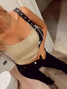 Women's New Floral Print Faux Button Beach Vacation Camisole - Maroon - View 2