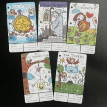 1set Doodle Tarot Cards, Fun Of Fortune-Telling Card Games, Family Gathering Entertainme - Multicolor - View 3