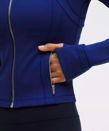 Lululemon Define Cropped Jacket Nulu LW3HWES - Clubhouse Blue - View 4