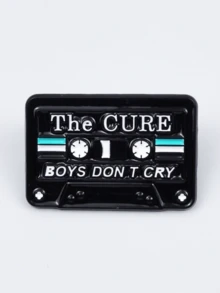 Creative Cool Black Magnetic Tape Style Alloy Badge, Personalized Hobby Multi-Function Brooch - Multicolor - View 12