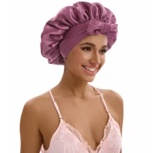 ZTZI Premium Satin Hair Protection Cap, Reusable Waterproof Shower Accessory - TT Matching Color Bow Round Hat - View 21