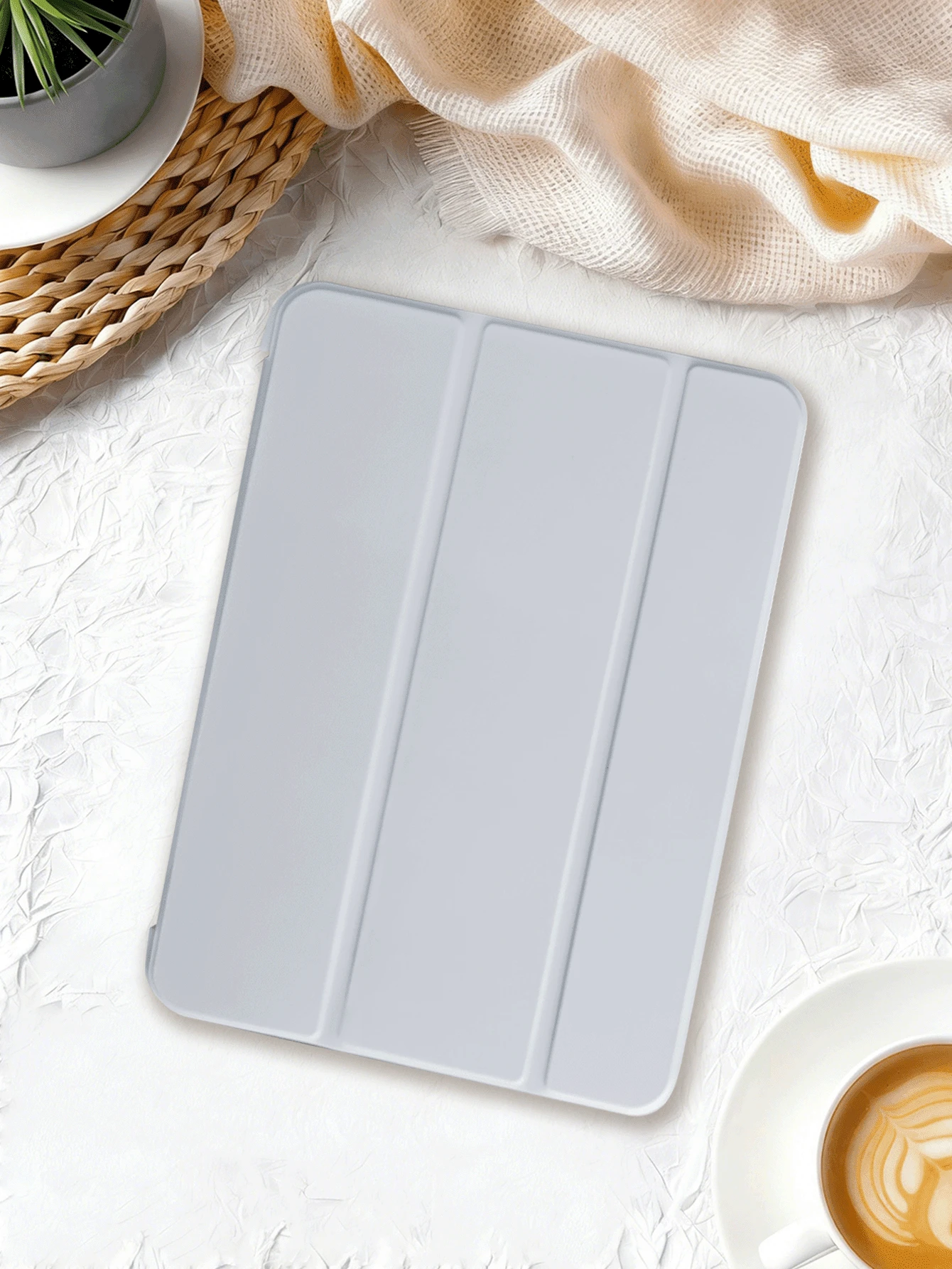 Ốp bảo vệ chống rơi đa năng cho máy tính bảng Galaxy/Pad SE/Pad, siêu mỏng/chân đế thông minh/tự động bật màn hình, tương thích với Apple Mini 4/5/6, 9.7/10.2/10.5 inch, Air 4/5/6, thế hệ thứ 10, 10.9 inch, Pro 11 inch, Air 11 (M2), Air 13 và Pro 11 (M4) - Màu Xám nhạt - Xem 1