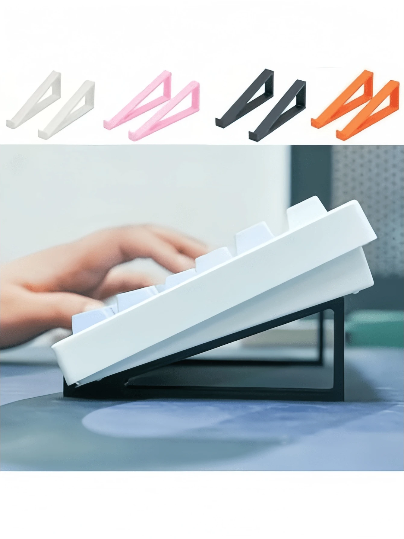 1 Pair Of Keyboard Heightening Stand Typing Heightening Display Stand Keyboard Heightening Tilt Stand Non-Slip Heightening Stand - One Size - View 1