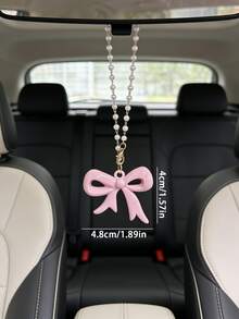 蝴蝶結造型汽車後視鏡吊飾，可愛女性風裝飾，女性汽車配件吊墜 - A - 查看 4