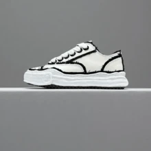 Giày trượt ván phong cách retro rách rưới mới năm 2026, giày thể thao vải bố buộc dây unisex. - trắng - Xem 4