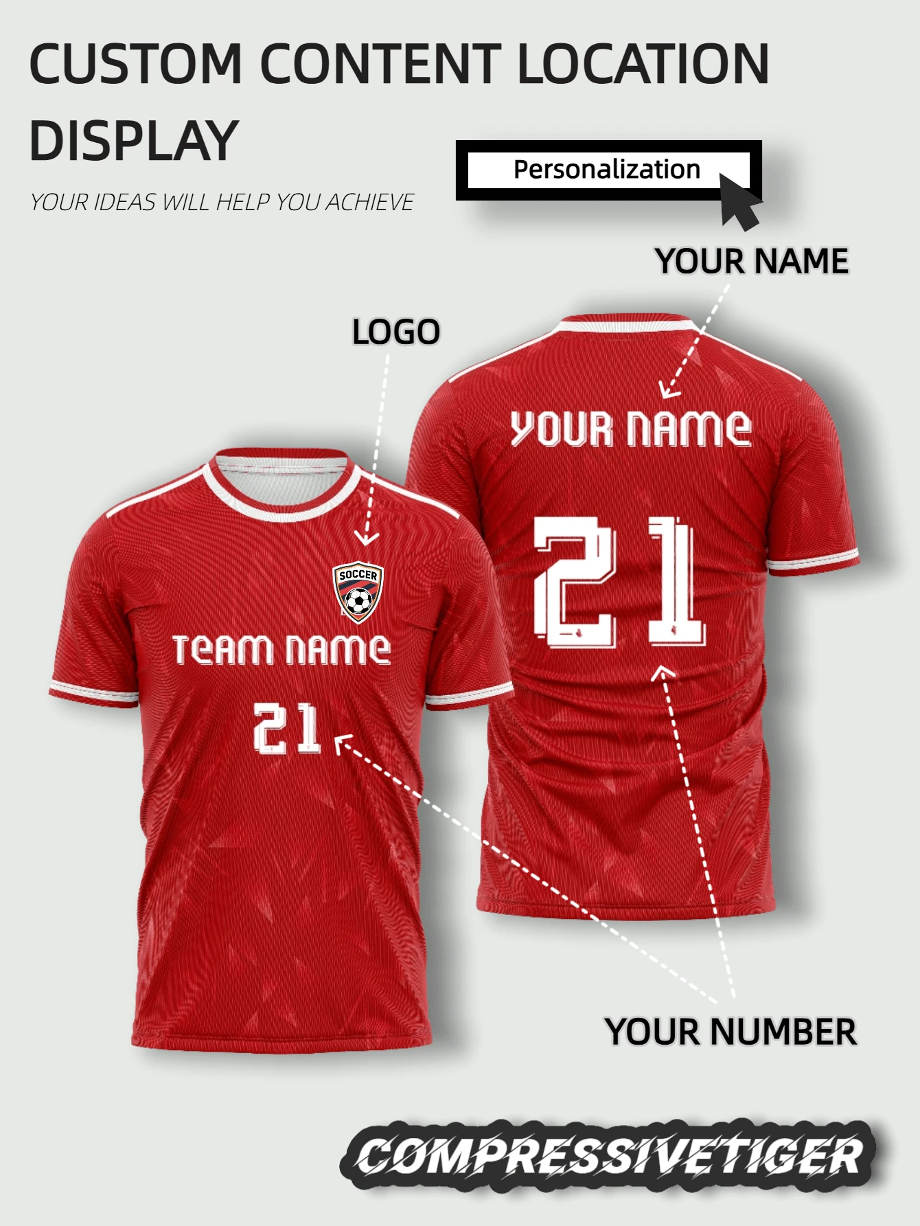 Customized Liverpool Home Football Jersey - Customizable Name And Number, Soft And Comfortable Fabric, Ideal Gift For Liverpool Fans Sports - Red - View 1