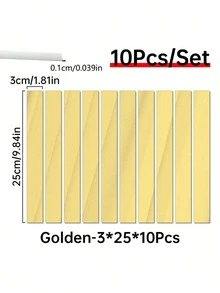 10pcs Rectangular Silvery Golden Black Mirror Self-Adhesive Removable Acrylic Mirror Anti-Shatter Wall Sticker For Entrance Corridor Stairs Bathroom Toilet Living Room Kitchen Classroom Dormitory Church Gym Office - 1mm - View 12