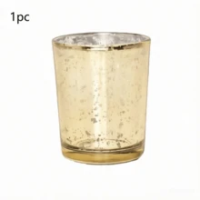 1/4/6个金色茶蜡烛台，适用于圣诞节、婚礼中心装饰、派对、家居、婚礼、婴儿派对装饰、桌面摆件 - 水银玻璃烛台 - 彩色 - 查看 14