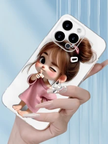 1 chiếc ốp lưng điện thoại TPU trong suốt màu hồng dễ thương dành cho bé gái, thiết kế tối giản, chống sốc, tương thích với Apple 17, 16, 15, 14, 13, 12, 11 Pro Max, Air và các dòng khác, phiên bản quốc tế, không phải phiên bản nội địa. - Nhiều màu - Xem 3