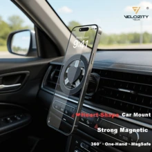 Magnetic Car Phone Mount - 2026 Upgraded With Strong Magnets, Air Vent Phone Holder For Hands-Free Driving, Secure Car Clip Mount Compatible With IPhone 12 - 17 & Android - Black - View 2