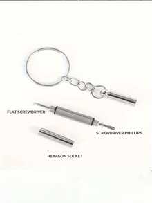 3pcs Eyeglasses Screwdriver, Eyeglasses Repair Screwdriver, Wristwatch Repair Tool Kit With Keychain, Portable Manual Tool, Precision Screwdriver Tool Set - Multicolor - View 5