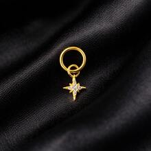 1PC 925 Sterling Silver Star Belly Ring CZ Cubic Zirconia Dainty Button Navel Piercing Gift Idea For Her Present, 8mm 10mm 12mm, Hoop Piercing, Belly Hoop - Navel Nails - View 7