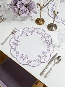 1-200pcs 15 Inch Embroidered Floral Fabric Placemats, Holiday Wedding Party Decor, Easy Clean Wipeable Non-Slip, Suitable For Home Dining Room And Restaurant, Table Decoration, Home Goods - Multicolor - View 22