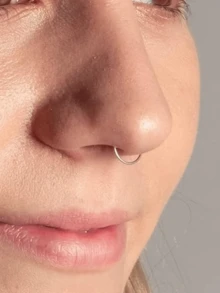 5 chiếc khuyên mũi giả bằng thép không gỉ, thiết kế xoắn ốc thời trang, không cần xỏ lỗ, ít gây dị ứng, phù hợp cho cả nam và nữ. - 5 cái - Xem 4