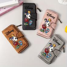 Disney Ví gập cỡ lớn hình chuột Mickey, ví thời trang trẻ em, thiết kế in hình hoạt hình chuột Mickey sống động, lý tưởng cho du lịch ngoài trời, mua sắm, quà tặng thiết thực cho kỳ nghỉ. - màu nâu - Xem 7