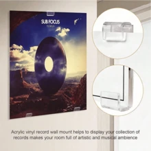 6/12/18pcs Vinyl Record Wall Mount Rack, Acrylic Material, Vinyl Record Display Shelf, Screwless Vinyl Record Wall Hanging Rack, Self-Adhesive Transparent Acrylic Vinyl Record Hooks, Fashionable Acrylic Record Rack, Suitable For Home And Office - Multicolor - View 6