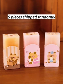 Bộ 1/3/6 cục tẩy hình chuột lang nước, họa tiết hoạt hình dễ thương, tẩy xóa sạch sẽ dành cho học sinh, văn phòng phẩm chất lượng cao, phần thưởng học tập cho học sinh, đồ dùng cần thiết cho năm học mới. - Tẩy hình bánh sandwich Capybara - Xem 8