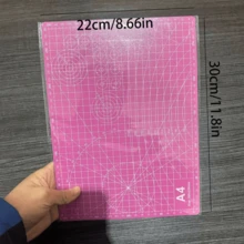 1pc Extra Large Self-Healing Cutting Mat - A1/A2/A3 Size, With Grid Lines And Diagonal Cut Guides, Suitable For Fabric, Paper, Cardboard - Heavy Duty Craft, DIY, Office, School, Technical Drawing - Compatible With Cutting Machines (Fits A0-A3 Paper Sizes) - Green Grid Layout And White Borders For Precise Alignment - Durable Smooth Surface, Long-Lasting, Large Craft Cutting Mat, Hobby Cutting Mat - Multicolor - View 9