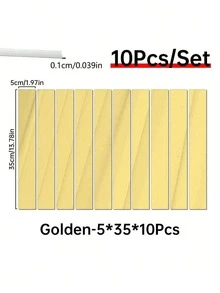 10pcs Rectangular Silvery Golden Black Mirror Self-Adhesive Removable Acrylic Mirror Anti-Shatter Wall Sticker For Entrance Corridor Stairs Bathroom Toilet Living Room Kitchen Classroom Dormitory Church Gym Office - 1mm - View 18