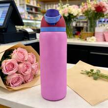 OwaIa Dusk Cloud Purple Large Capacity Stainless Steel Water Bottle, 32oz/945ml With Straw, Exquisite Look, Insulated For Hot&Cold Drinks/Iced Water, Keeps Warm For 24 Hours,For Leisure Work Sports Indoor Outdoor, Perfect Gift Choice - 紫色 - 查看 1