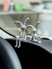 1 tượng thỏ tai dài dễ thương, dùng để trang trí xe hơi, bàn làm việc hoặc phòng ngủ, tượng động vật bằng nhựa ABS, trang trí nhà cửa, tượng nhỏ, quà tặng, lễ Phục sinh, đồ trang trí động vật tự làm. - Nhiều màu - Xem 3