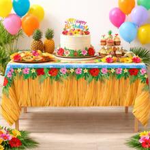 Khăn trải bàn dùng một lần kiểu Hawaii Luau, khăn phủ bàn tiệc nhiệt đới in hình váy cỏ, khăn trải bàn hoa văn Aloha bãi biển cho tiệc Luau, tiệc mùa hè, sinh nhật, tiệc bể bơi, khăn trải bàn hình chữ nhật bằng nhựa. - Nhiều màu - Xem 6