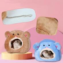 1pc Hamster Supplies, Hamster Nest For Hamsters, Hedgehogs, Squirrels, Rabbits, Breathable And Warm, Easy To Clean - B-Blue - View 4