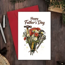 Thiệp chúc mừng Ngày của Cha thủ công độc đáo hình bó hoa dụng cụ - Thiệp hình búa và cờ lê, món quà hoàn hảo cho những người cha yêu thích tự làm và sử dụng dụng cụ, bền và phong cách. - Bộ - Xem 1
