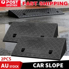 Lislark Kerb Ramps 7cm Height, 2PCS Curb Ramp For Cars, Heavy Duty Threshold Ramp For Wheelchairs, Rubber Curb Ram For Driveway, Mobility Scooter/Step,(50x27x7cm) X2 - Negro - Ver 2