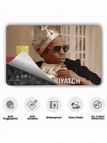 1pc Crown Rich Style Credit Card Sticker Protector, Hip-Hop Style PVC Material Anti-Fingerprint Durable Scratch-Resistant Wear-Resistant, Suitable For Men, Women, Couples, Small Chip Card, Bank Card Decoration Sticker, Credit Card, Transportation Card, Student Campus Card DIY - Multicolor - View 9
